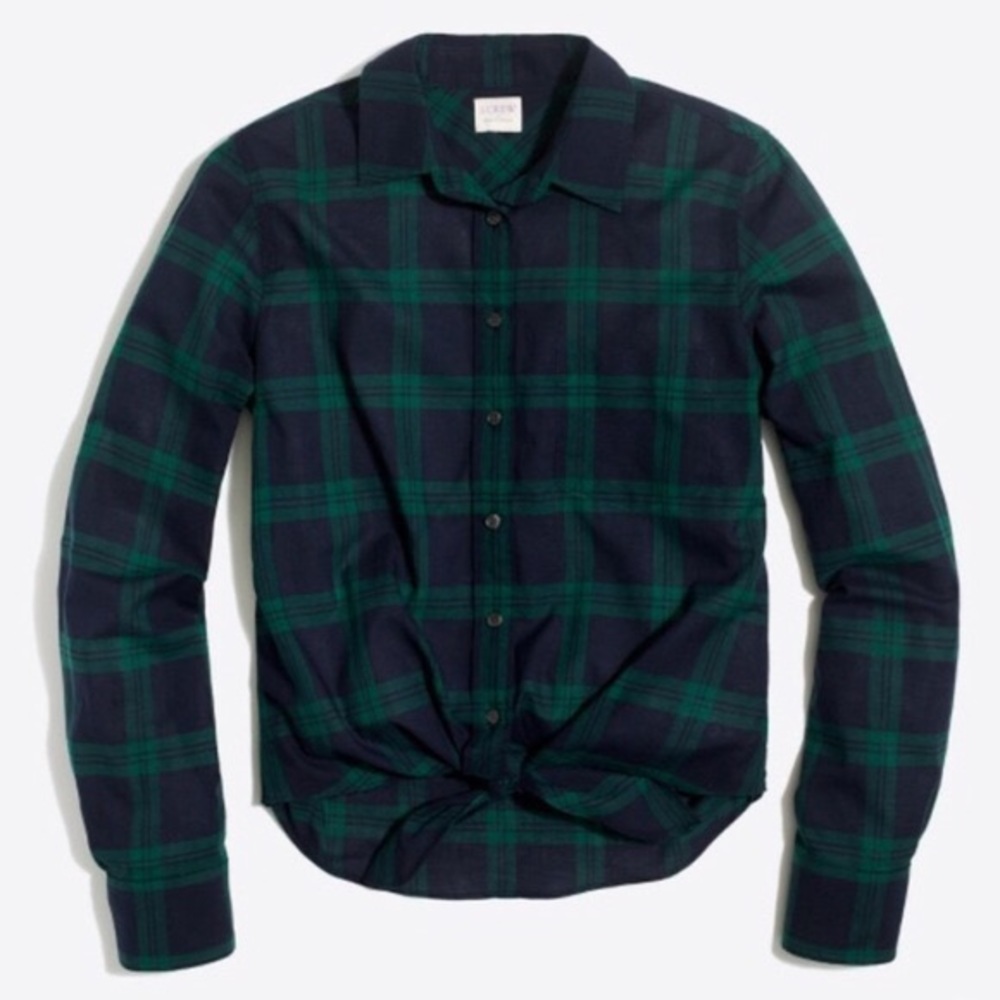 NWT J. Crew Plaid Tie Waist Shirt
